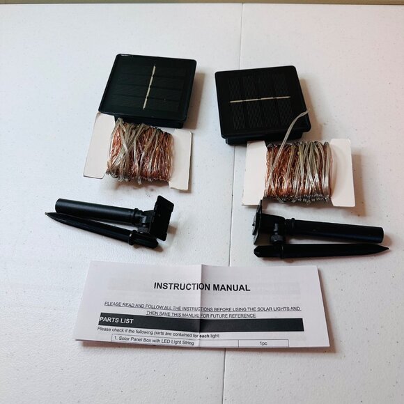 Solar String Lights Outdoor 2-Pack 80FT 200 LED Warm White Outdoor Lights - Picture 2 of 11